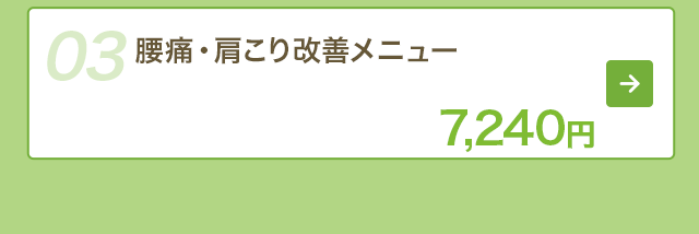 腰痛・肩こり改善メニュー　7,240円